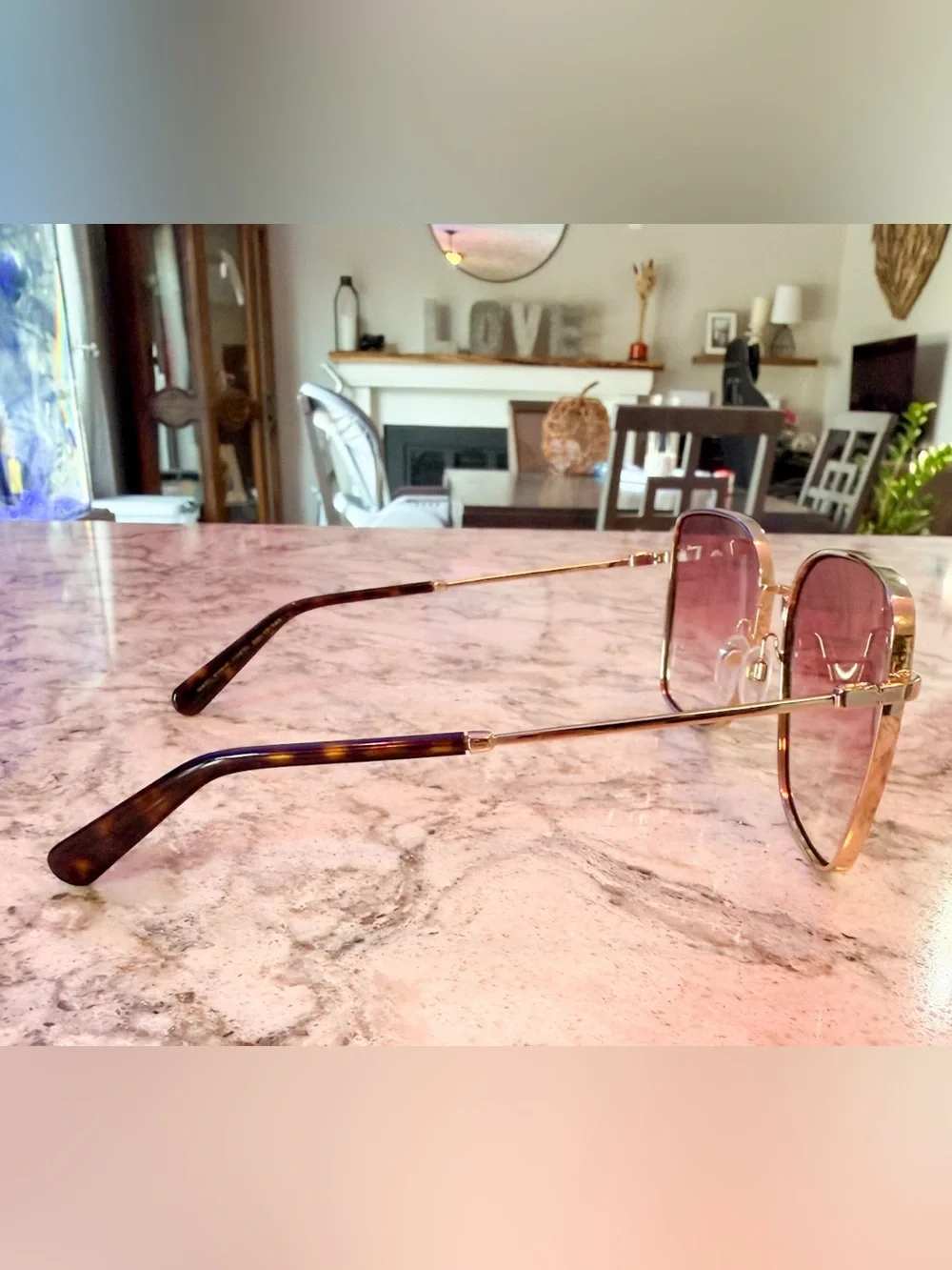 marc jacobs marc metal square sunglasses gold violet/pink doubleshade size 58 fr
